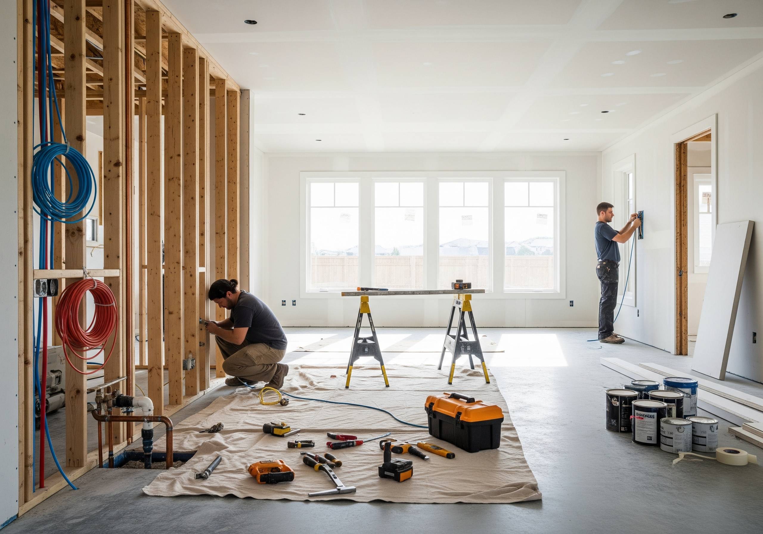 Casa em reforma representando Empréstimo para Término de Obra