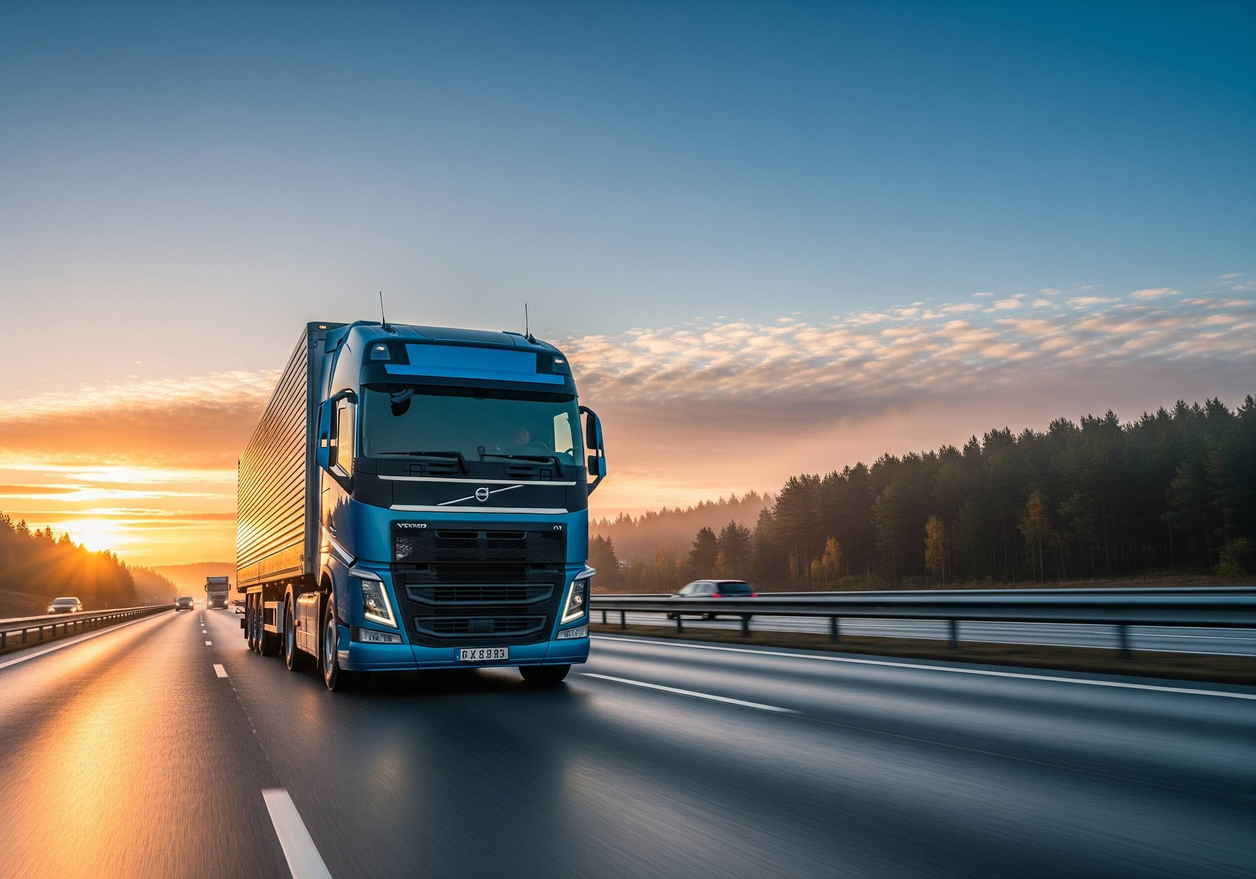 Caminhão na estrada represetando empréstimo para veículos não quitados