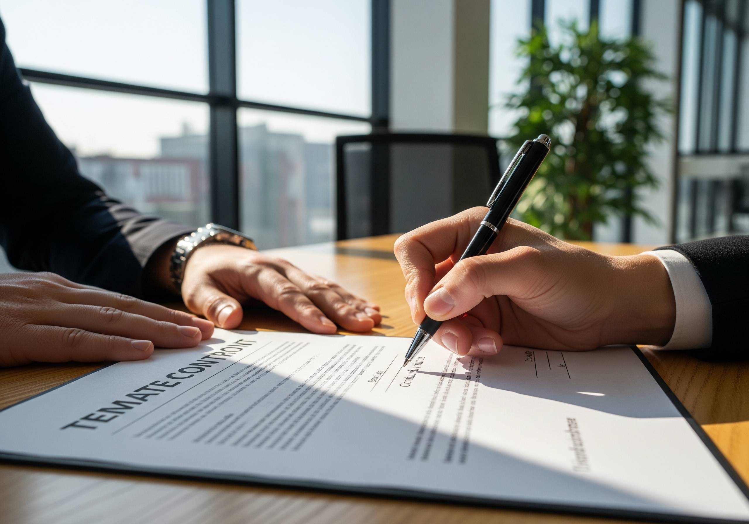 Pessoa assinando contrato representando Financiamento de Imóveis Não Quitados