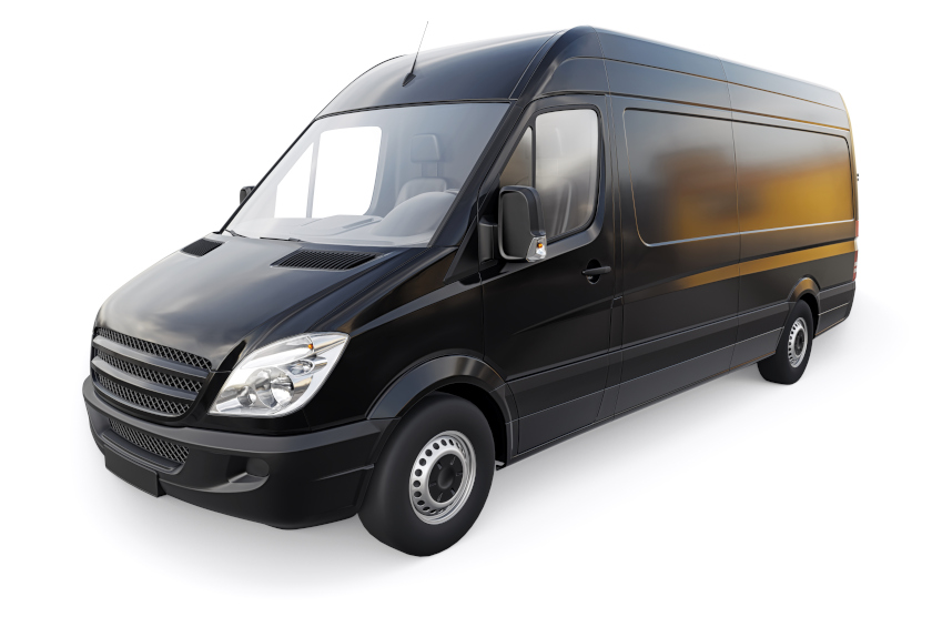 Van preta representando Financiamento de Vans